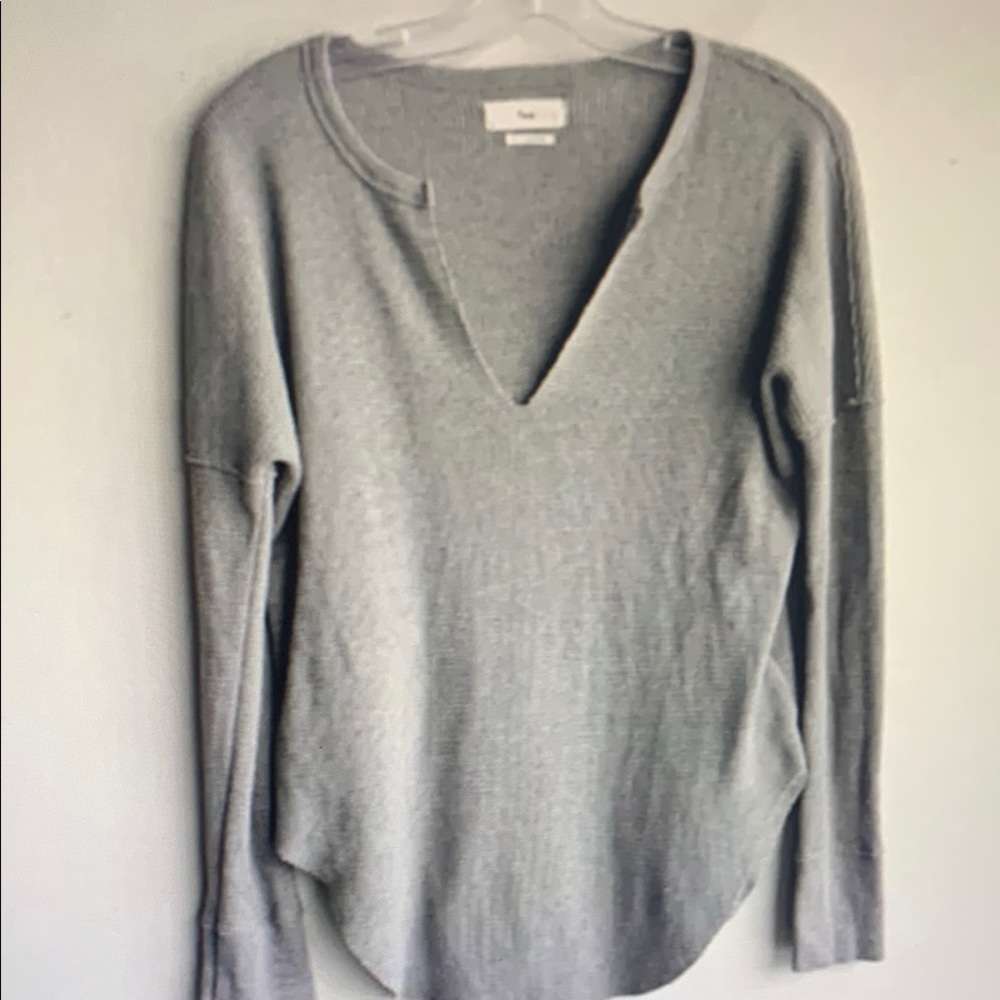 Gray V-Neck Sweater
